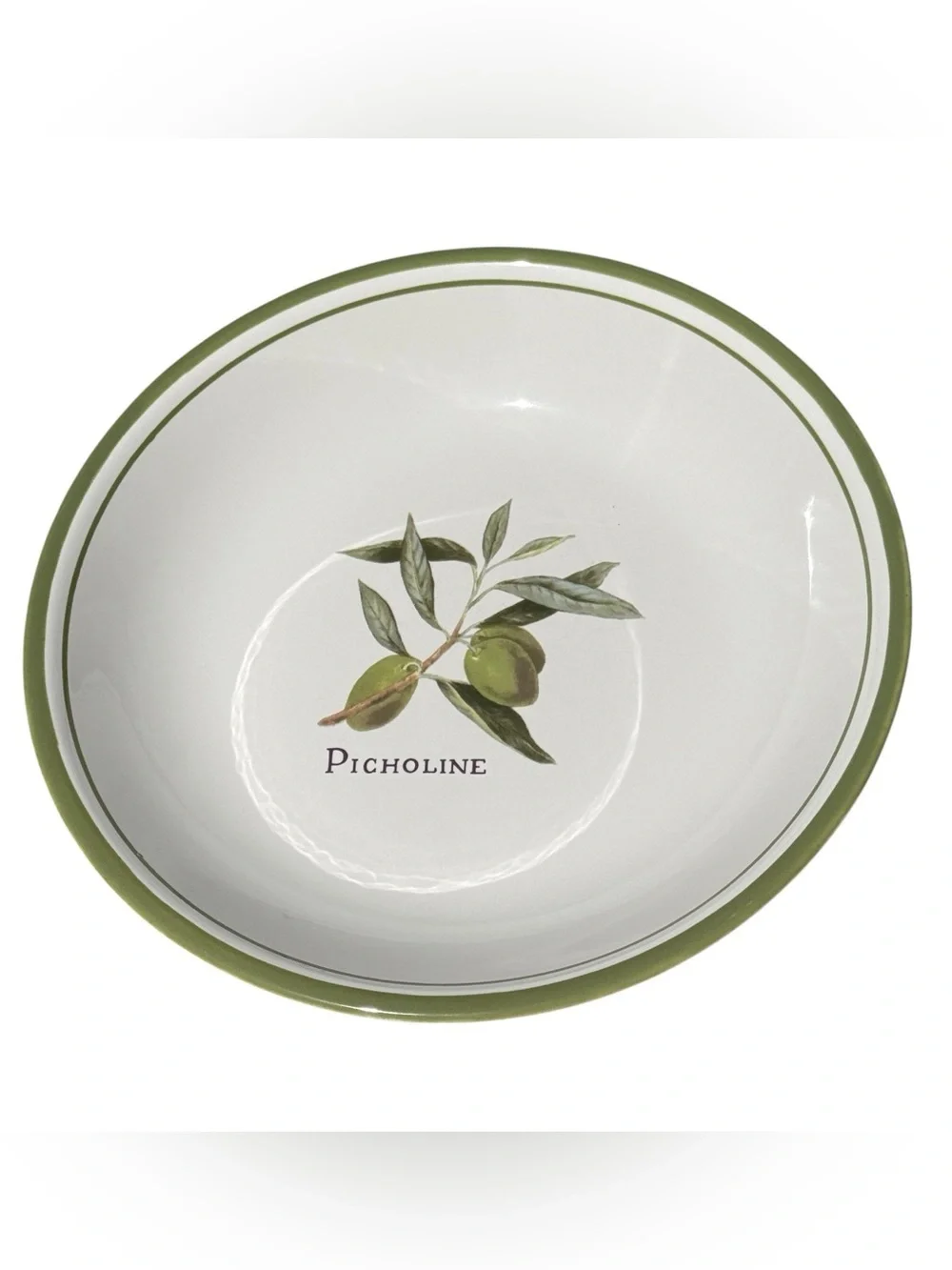Williams Sonoma Olive Grove Picholine Salad Pasta Bowl Portugal Olive Motif 9.5”